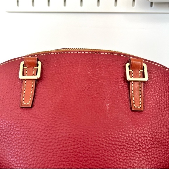 Dooney & Bourke Handbag Pebble Grain Leather Darcy Burgundy Satchel Crossbody - Picture 6 of 16